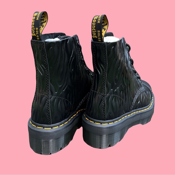 Dr. Martens Sinclair Zebra Emboss Smooth Leather Platform Boots - Picture 4 of 9
